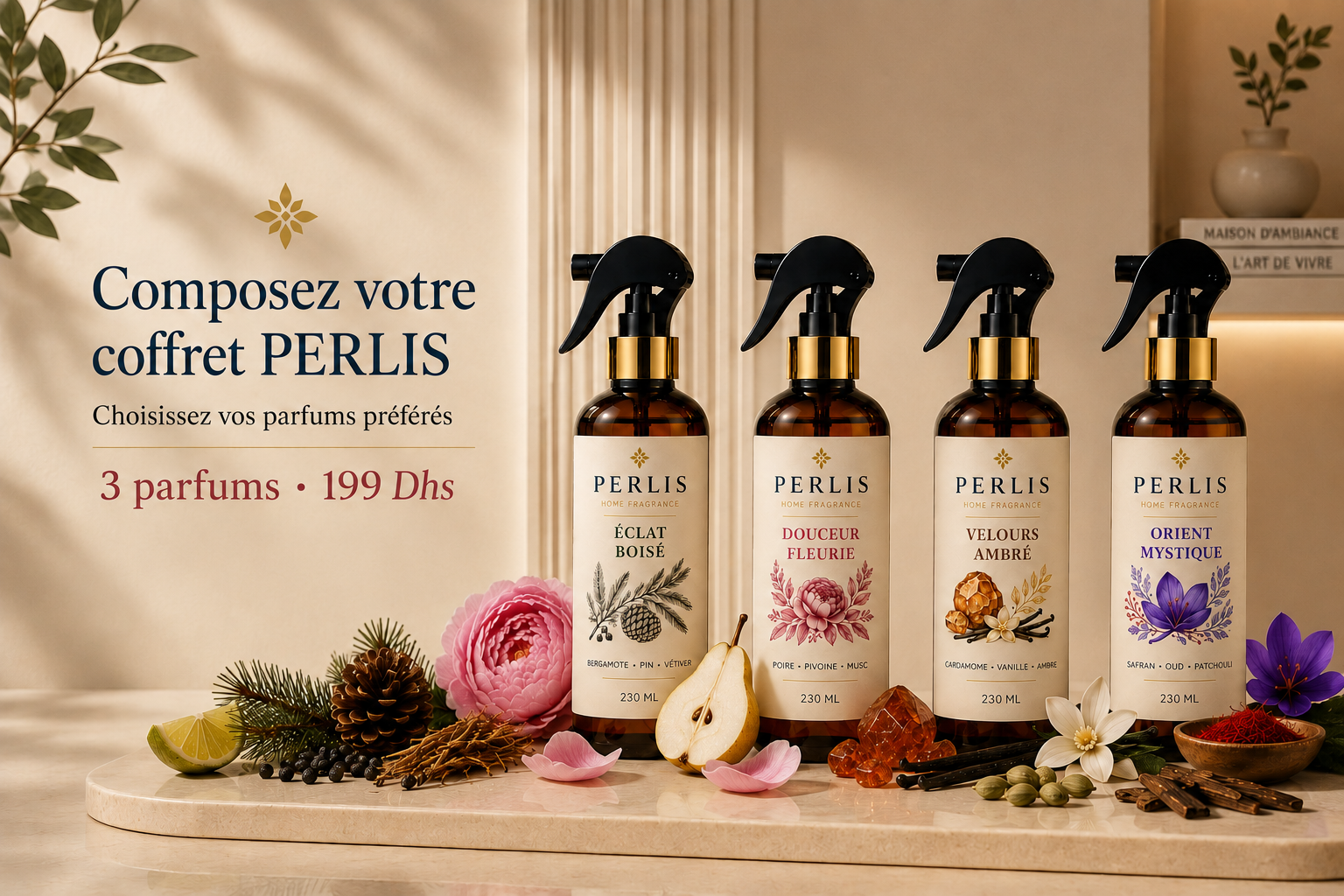 PERLIS — Composez votre coffret, choisissez vos parfums préférés, 3 parfums · 199 Dhs