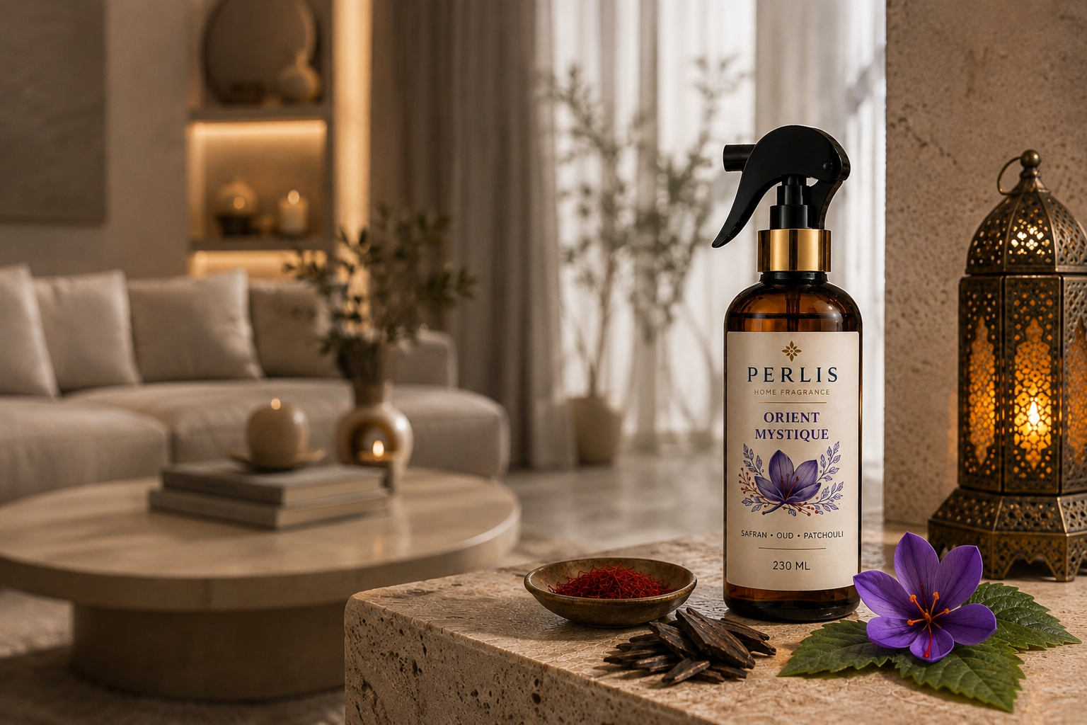 PERLIS — Ambiance salon, flacon Orient Mystique