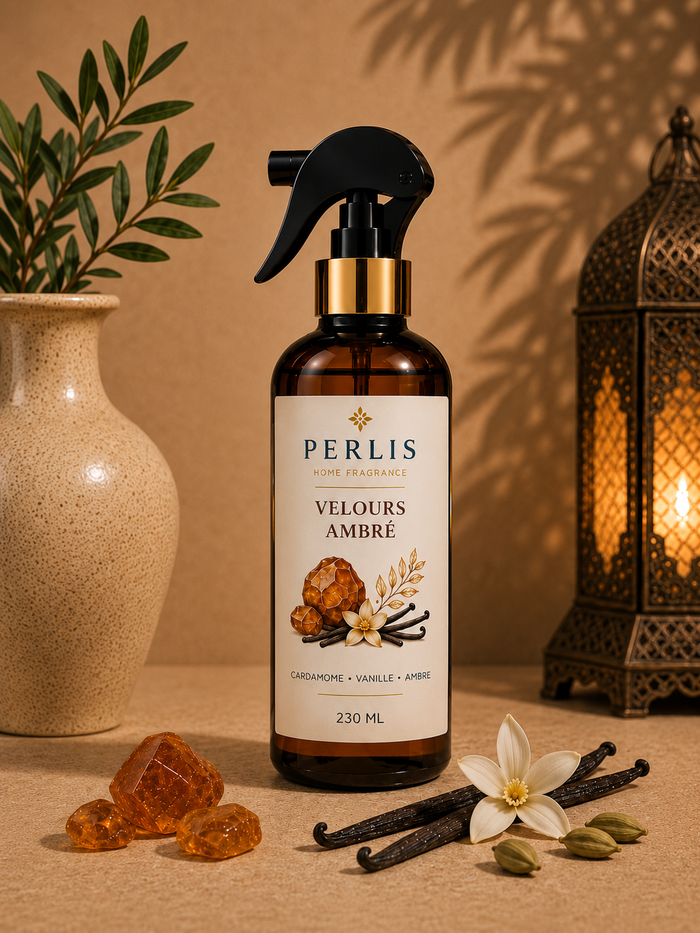 PERLIS Velours Ambré — visuel section Parfums (portrait 3:4)